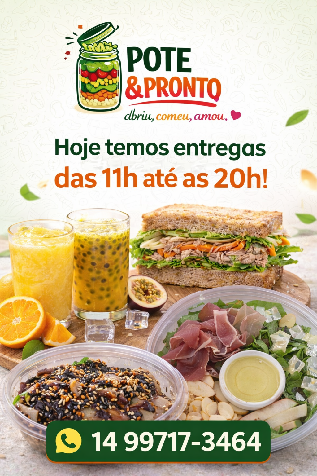 POTE & PRONTO SALADAS no pote